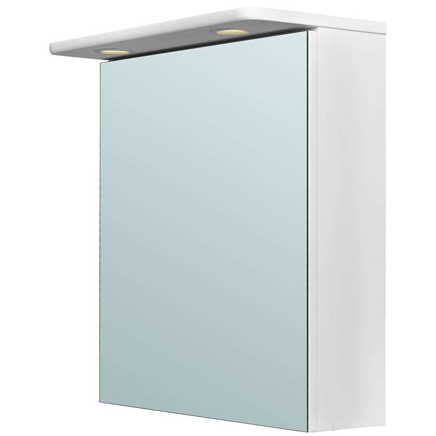 Mobilier baie - Dulap cu oglinda si iluminare led - alb - 55x51x27 - Havana