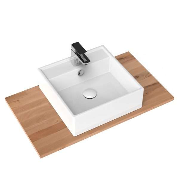 Lavoar patrat pe blat - alb - 40x14x40 - Tecno Countertop