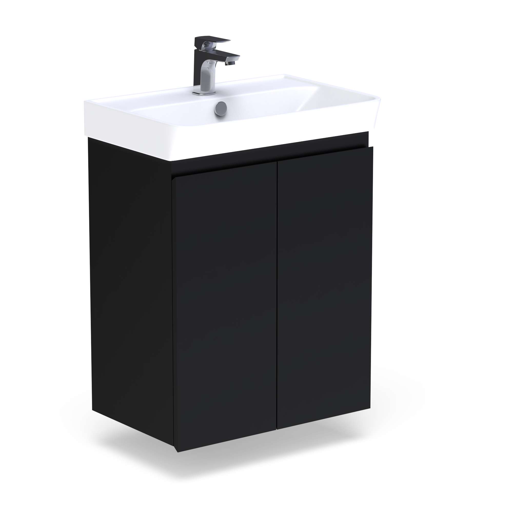 Mobilier baie - Masca lavoar cu 2 usi - negru - 58x68x36 - Crea 60