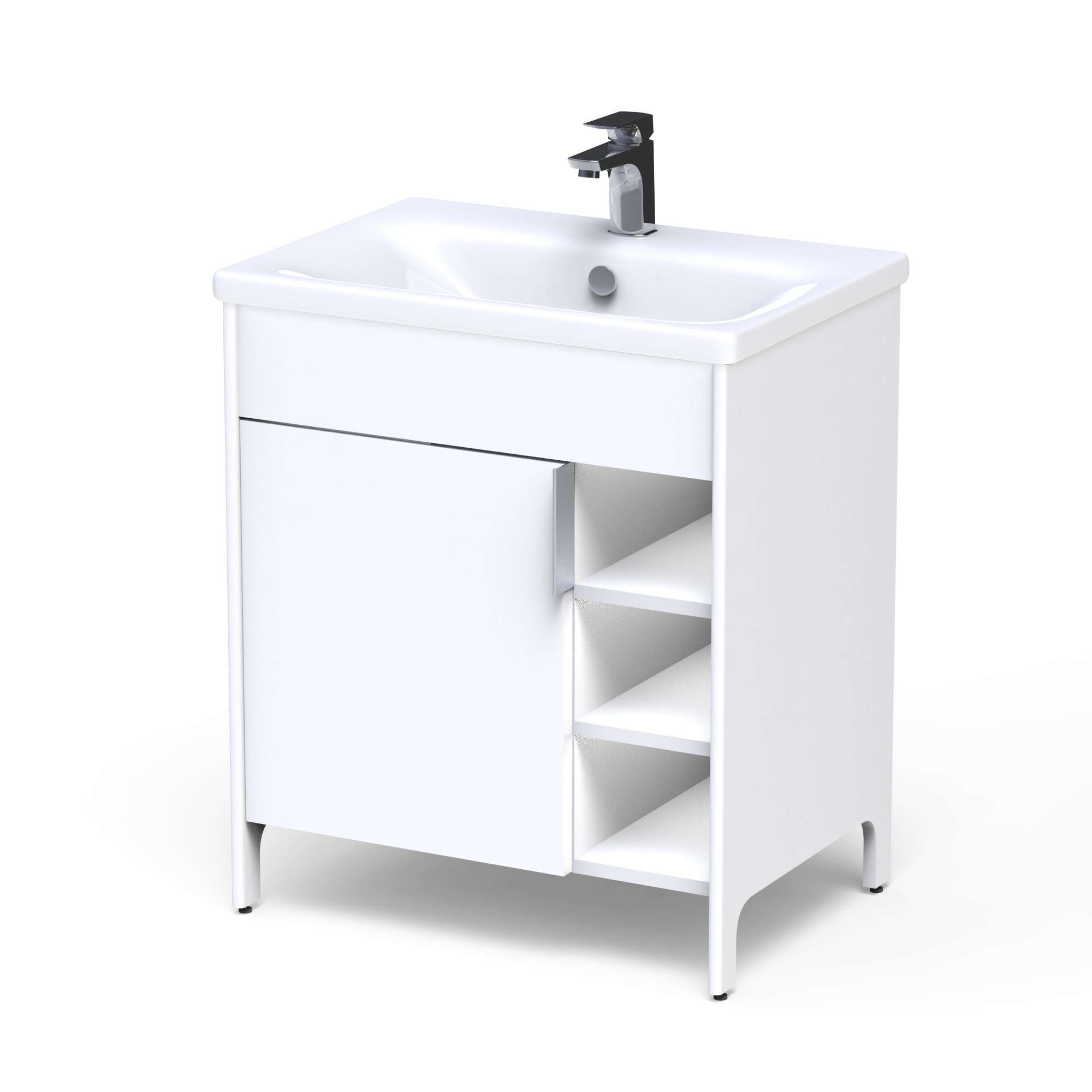 Mobilier baie - Masca lavoar cu usa si polite - alb - 62x78x44 - Bolt 65
