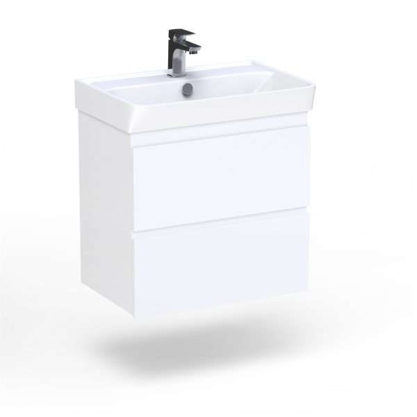 Mobilier baie - Masca lavoar cu 2 sertare - alb - 58x54x36 - Crea 60