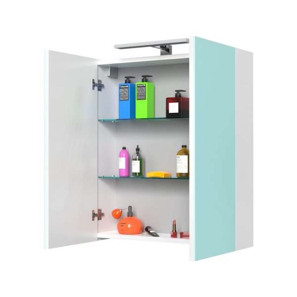 Mobilier baie - Dulap cu oglinda suspendat - alb - 60x70x15 - Crea 60