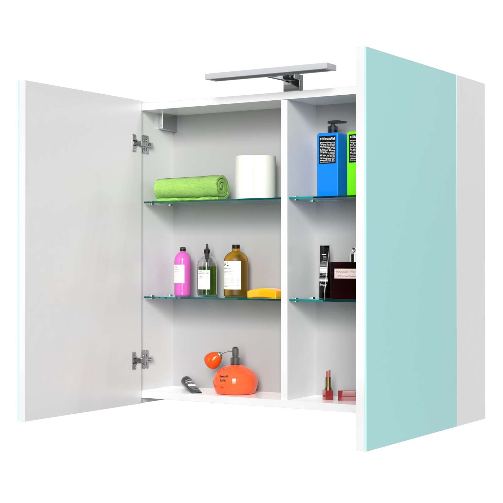 Mobilier baie - Dulap cu oglinda suspendat - alb - 80x75x12 - Crea 80