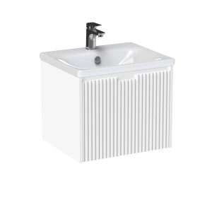 Mobilier baie – Masca lavoar cu 1 sertar – alb riflat 52x43x44 – Soft 55
