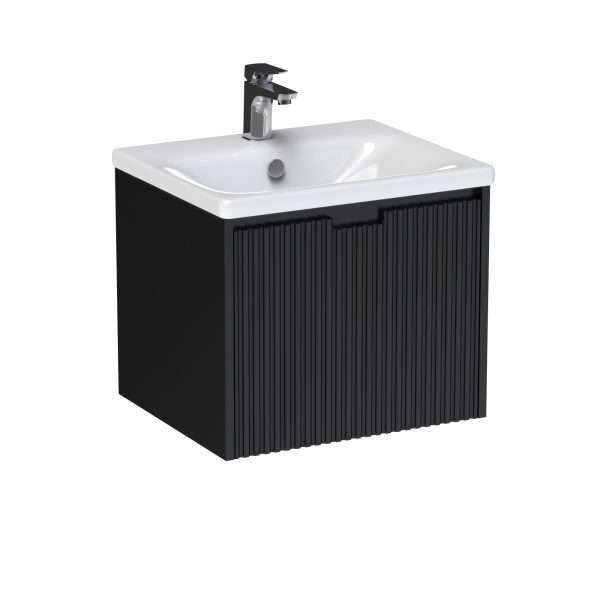 Mobilier baie - Masca lavoar cu 1 sertar - negru riflat 52x43x44 - Soft 55