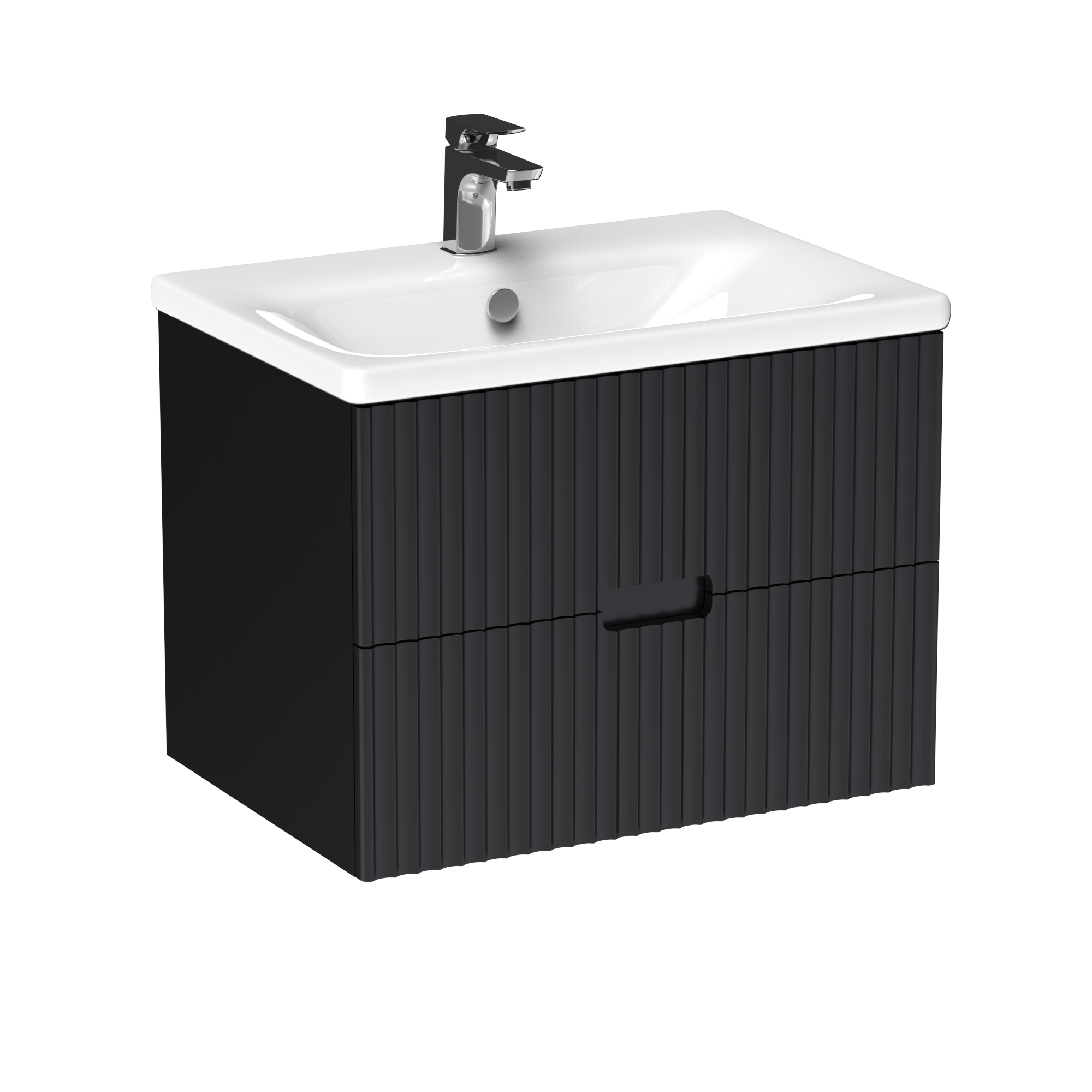 Mobilier baie - Masca lavoar cu 2 sertare - negru sharp 62x54x44 - Soft 65