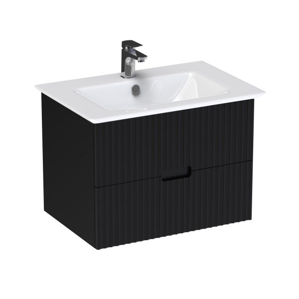Mobilier baie - Masca lavoar cu 2 sertare - negru sharp 62x54x44 - Sharp 70